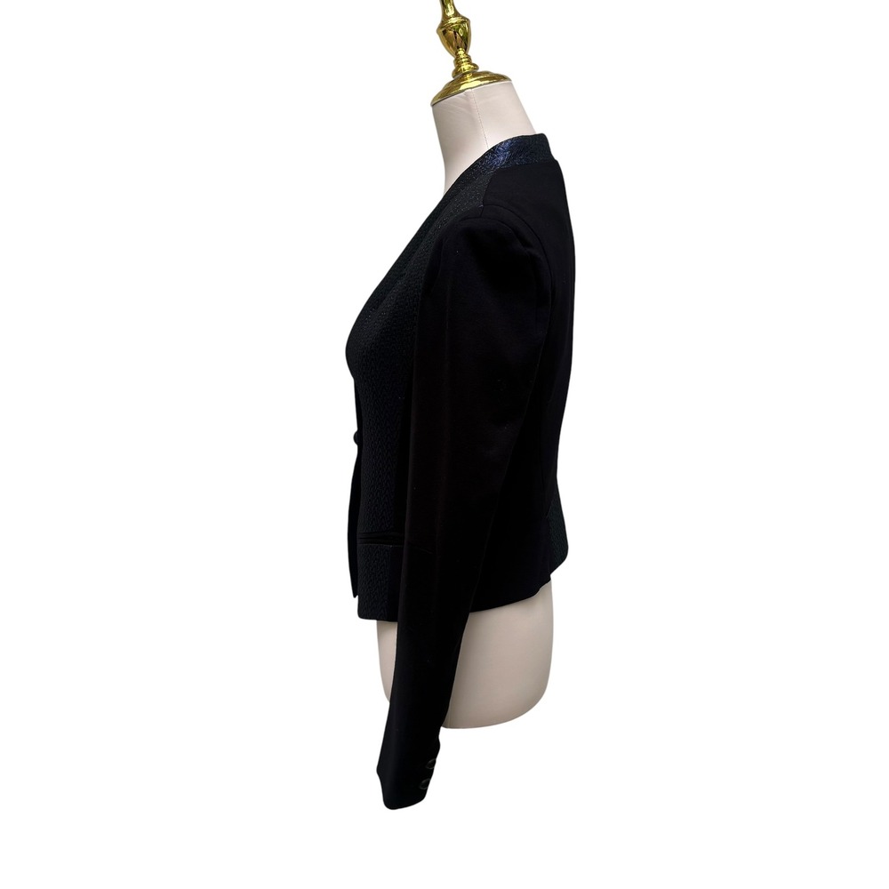 Yoana Baraschi Blazer S Black Metallic Blue NWT  Tailored Shimmer Edgy Cyberpunk - Picture 3 of 10